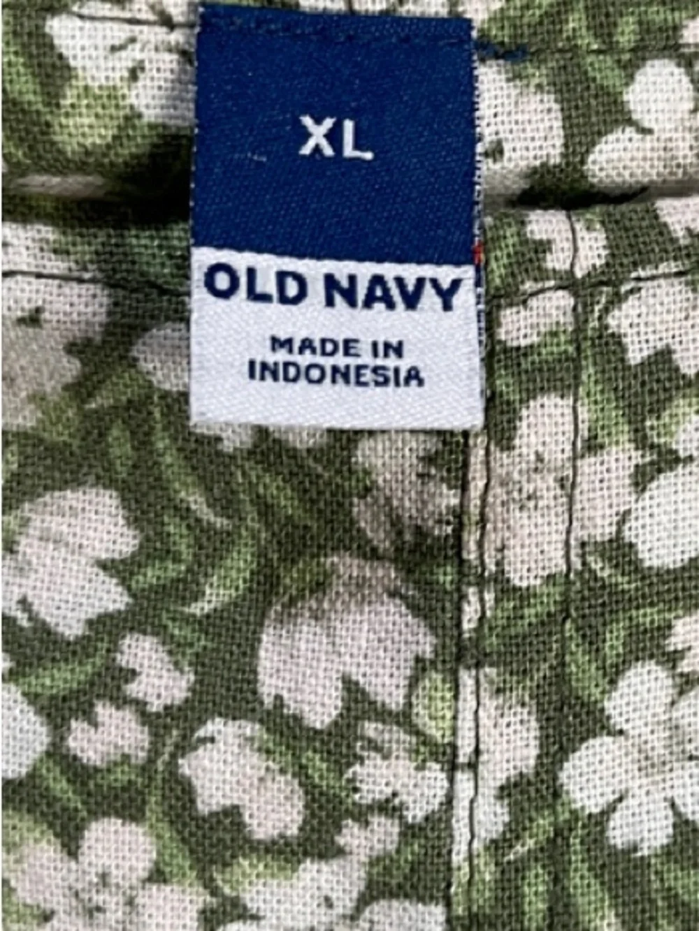 Old Navy Green white Floral Midi Dress Smocked Side Sleeveless Sz XL Boho TC0371
